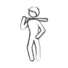 Baseball player pictogram icon vector illustration graphic design