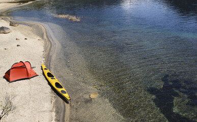 Obraz premium Acampando en Patagonia, Argentina. 