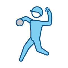 Baseball player pictogram icon vector illustration graphic design