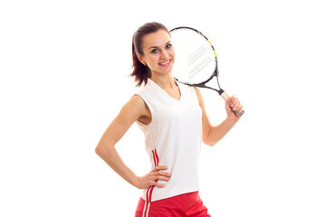 Woman with tennis racquet
