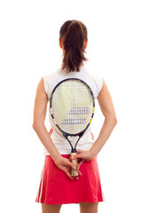 Woman with tennis racquet