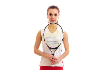 Woman with tennis racquet