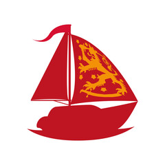 Sail boat isolated icon vector illustration graphic design