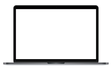 Modern silver - black laptop isolated on white