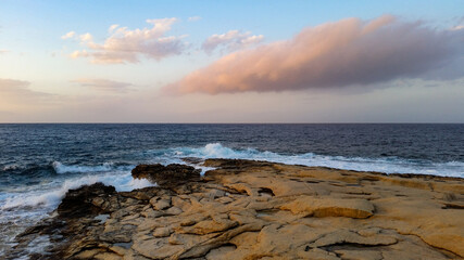 Sunset landscape by the sea