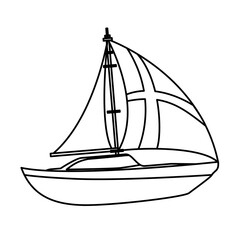 Sail boat isolated icon vector illustration graphic design