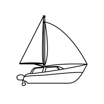 Sail boat isolated icon vector illustration graphic design