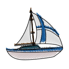 Sail boat isolated icon vector illustration graphic design