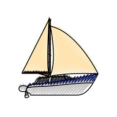 Sail boat isolated icon vector illustration graphic design