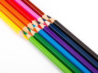 Fototapeta premium colored pencils on white background