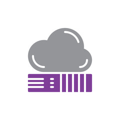 Cloud storage vector icon, Network drive colorful sign