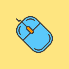 Computer mouse filled outline icon, colorful vector sign