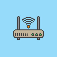 Wifi internet router filled outline icon, colorful vector sign