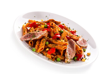 Pasta with meat and tomato sauce