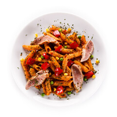 Pasta with meat and tomato sauce