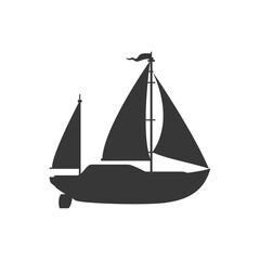 Sail boat isolated icon vector illustration graphic design