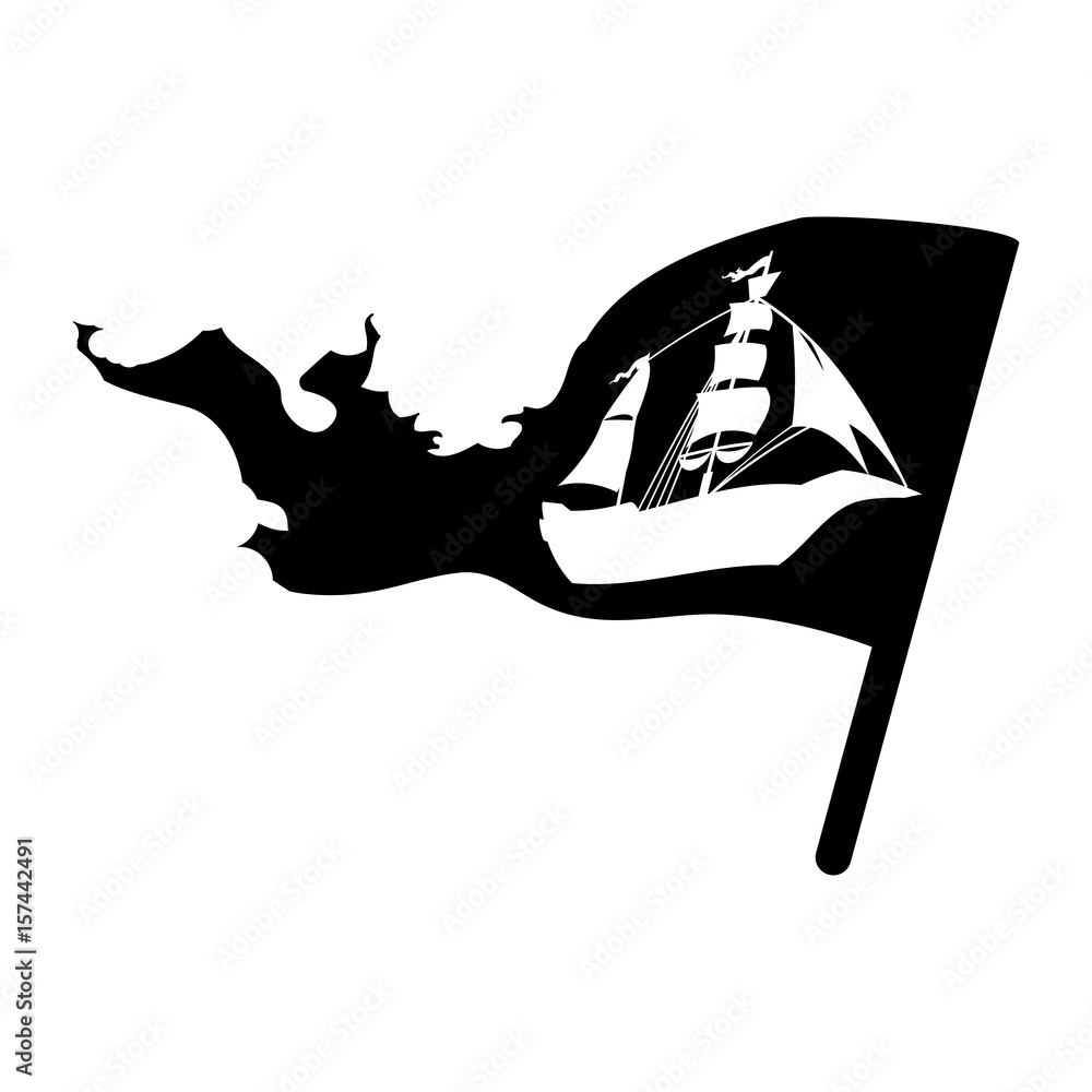 Wall mural pirate boat ship icon vector illustration graphic design