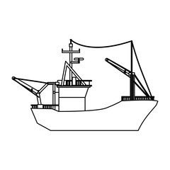 Fishing boat isolated icon vector illustration graphic design