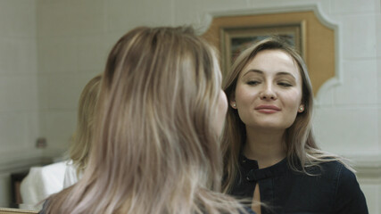 Patient increased lips with hyaluronic acid injections