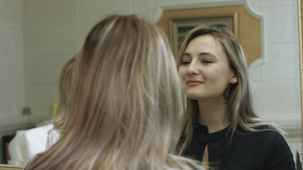 Patient increased lips with hyaluronic acid injections