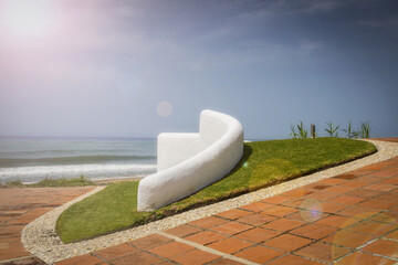 Beach landscape with gardenf