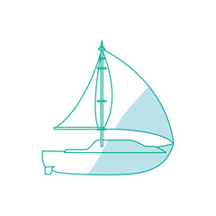 Sail boat isolated icon vector illustration graphic design