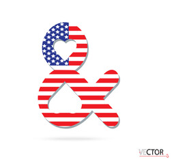 American flag on the ampersand icon