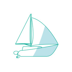 Sail boat isolated icon vector illustration graphic design