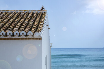 Typical Andalusian house roof with sea bottom