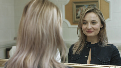 Patient increased lips with hyaluronic acid injections