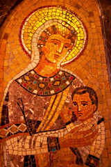 Obraz premium Madonna Jesus Mosaic Monastery Montserrat Catalonia Spain