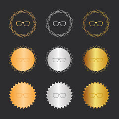 Brille - Bronze, Silber, Gold Medaillen