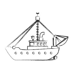 Fishing boat isolated icon vector illustration graphic design