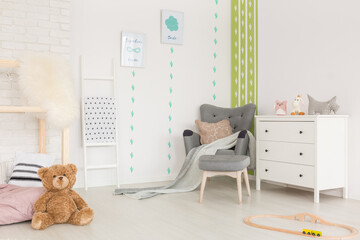 Nursery with green cactus stickers