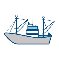 Fishing boat isolated icon vector illustration graphic design