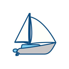 Sail boat isolated icon vector illustration graphic design