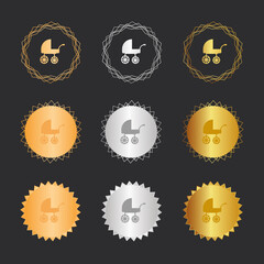 Kinderwagen retro - Bronze, Silber, Gold Medaillen