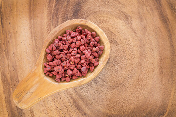 Seeds of achiote (Bixa orellana)