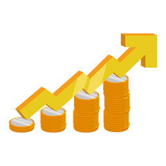 Increasing stats symbol icon vector illustration graphic design