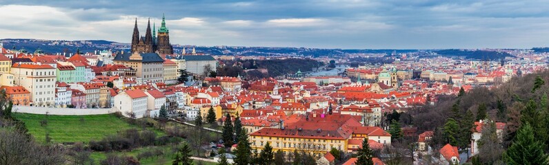 Fototapeta na wymiar Cityscape of Prague. Concept of Europe travel, sightseeing and tourism. Czech Republic.