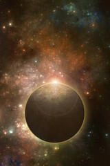 Obraz na płótnie Canvas Alien planet, deep space exoplanet illustration