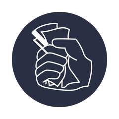 Hand with money icon vector illustration graphic design