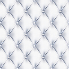 Quilted Upholstery fabric, White seamless vector abstract background