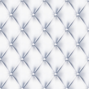 Quilted Upholstery fabric, White seamless vector abstract background