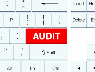 Audit red keyboard button