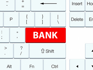 Bank red keyboard button