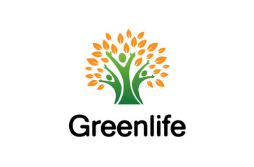 Creative People Tree Logo Design Illustration