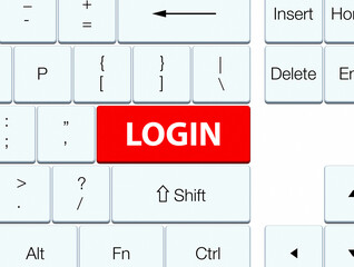 Login red keyboard button