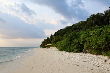 Beautiful beach on Ukulhas at Maldives
