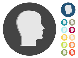 3D Icons - Gesicht Profil